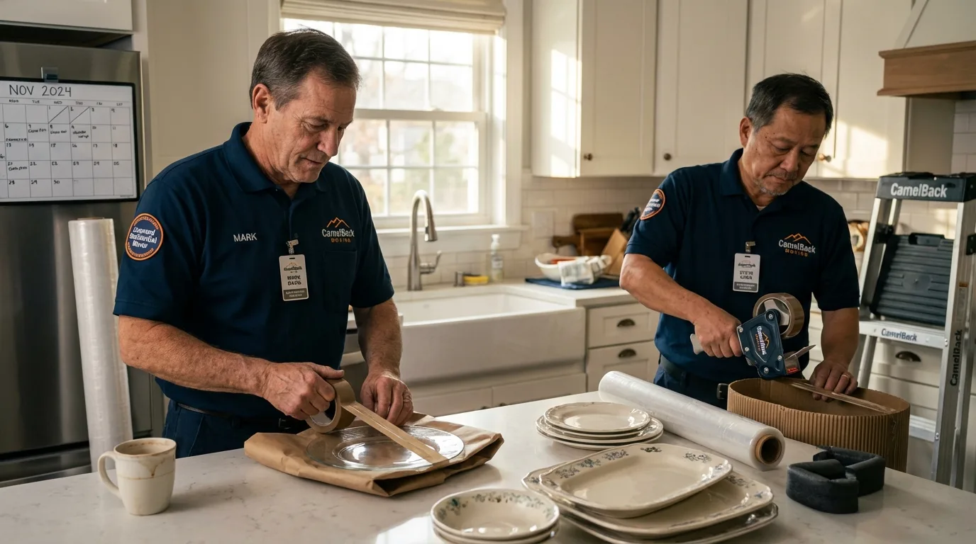 Professional crew packing kitchen dishware in Tombstone, AZ